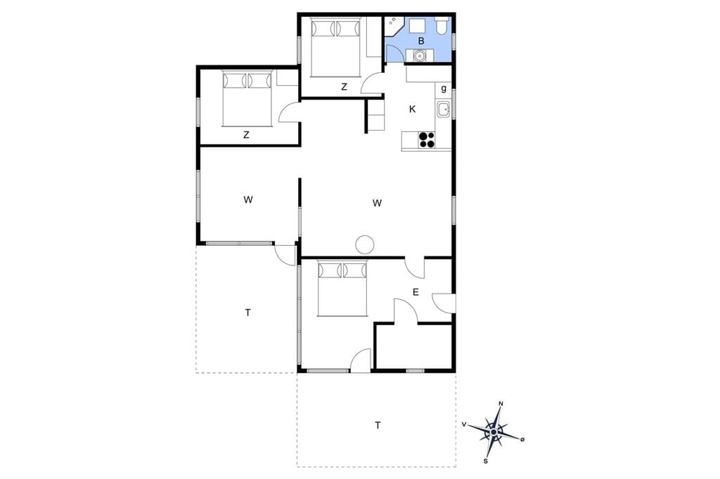 Indretning 1-11 Sommerhus 0357, Sønderstrandvej 21, DK - 6792 Rømø