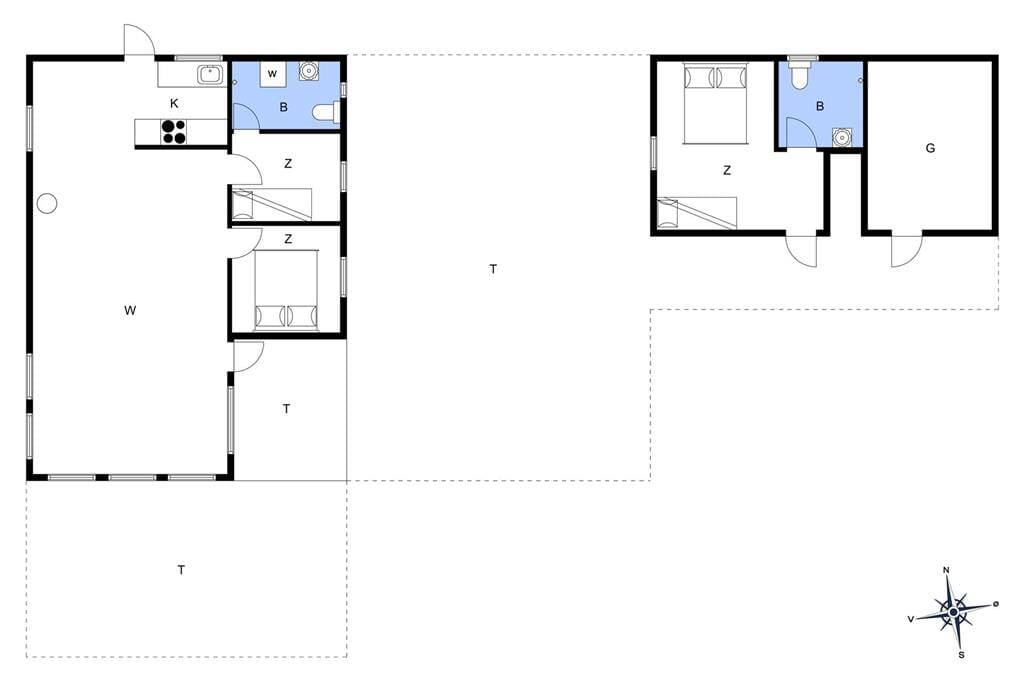 Indretning 1-401 Sommerhus HA264, Falkevej 2, DK - 9370 Hals
