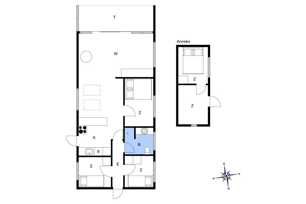 Indretning 1-15 Sommerhus 1079, Kristtjørnvej 45, DK - 4780 Stege