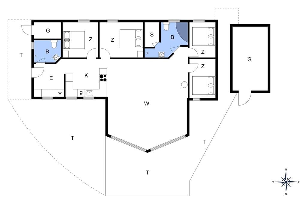 Indretning 1-172 Sommerhus JB389, Kronvildtvej 172, DK - 9460 Brovst