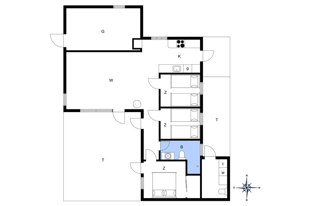 Indretning 1-14 Sommerhus 75829, Skarntydevej 4, DK - 9800 Hjørring