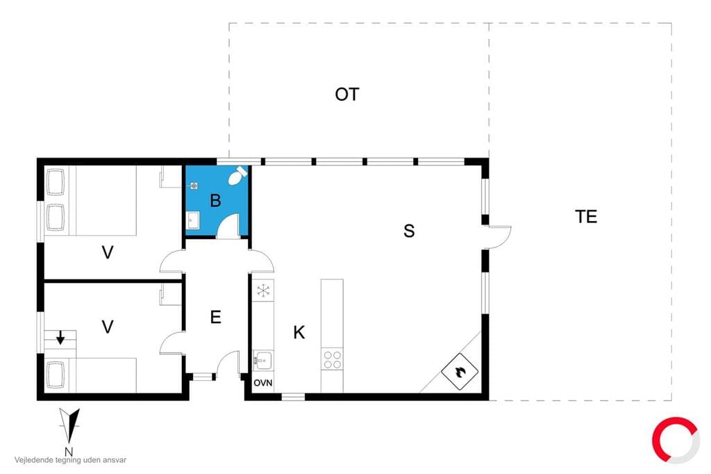 Indretning 1-23 Sommerhus 84108, Lærkevej 23, DK - 8400 Ebeltoft