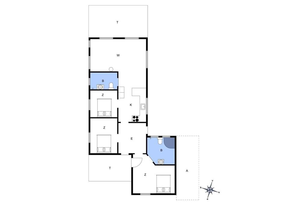 Indretning 1-4 Sommerhus 138, Holmsland Klitvej 166, DK - 6950 Ringkøbing