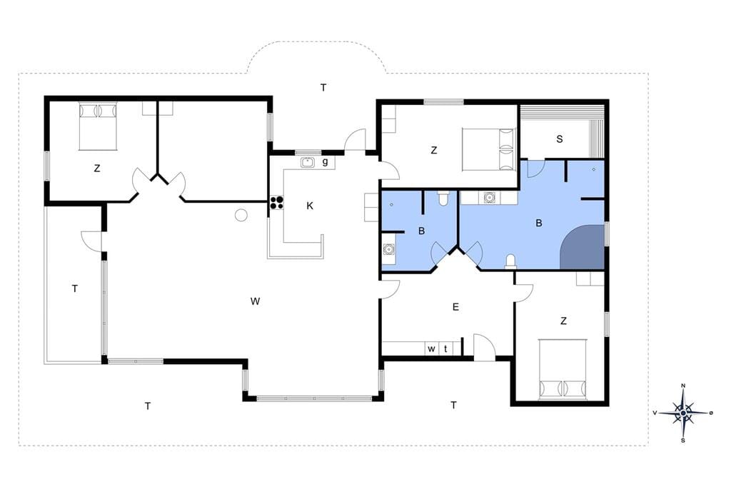 Indretning 1-172 Sommerhus JB251, Egevej 5, DK - 9690 Fjerritslev