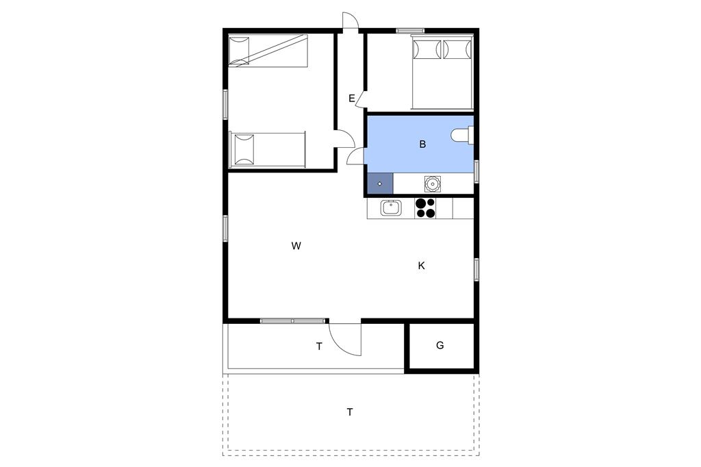 Indretning 1-3 Sommerhus L16300, Bjergvej 10, DK - 9240 Nibe