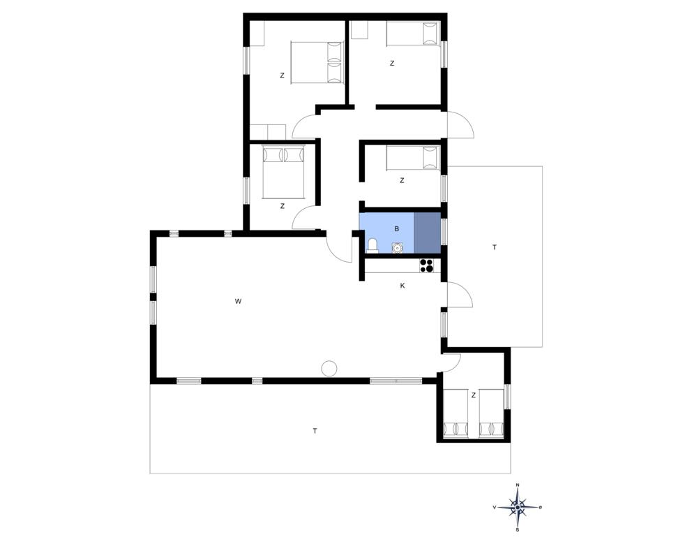 Indretning 1-15 Sommerhus 1002, Kristtjørnvej 6, DK - 4780 Stege