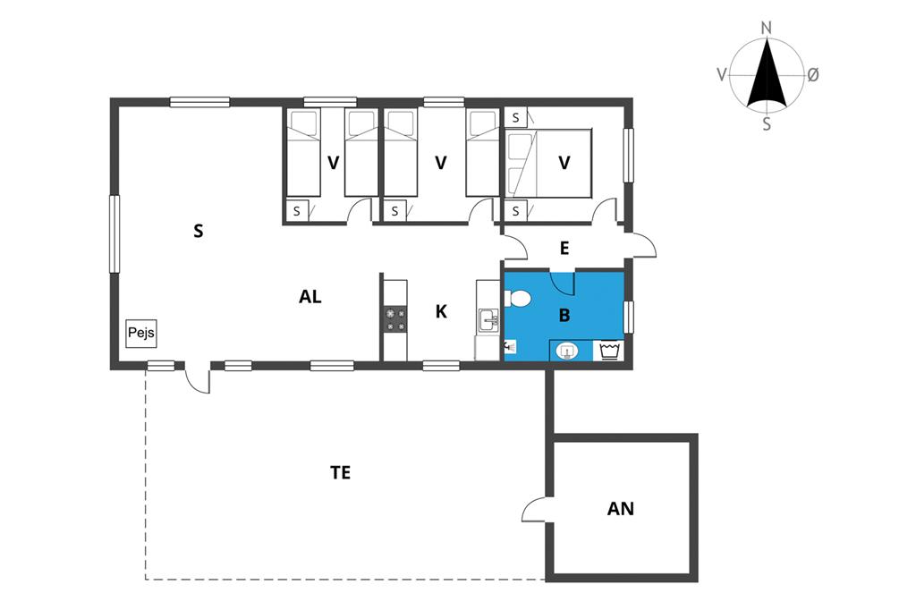 Indretning 1-19 Sommerhus 30301, Lyngbakkevej 13, DK - 8300 Odder