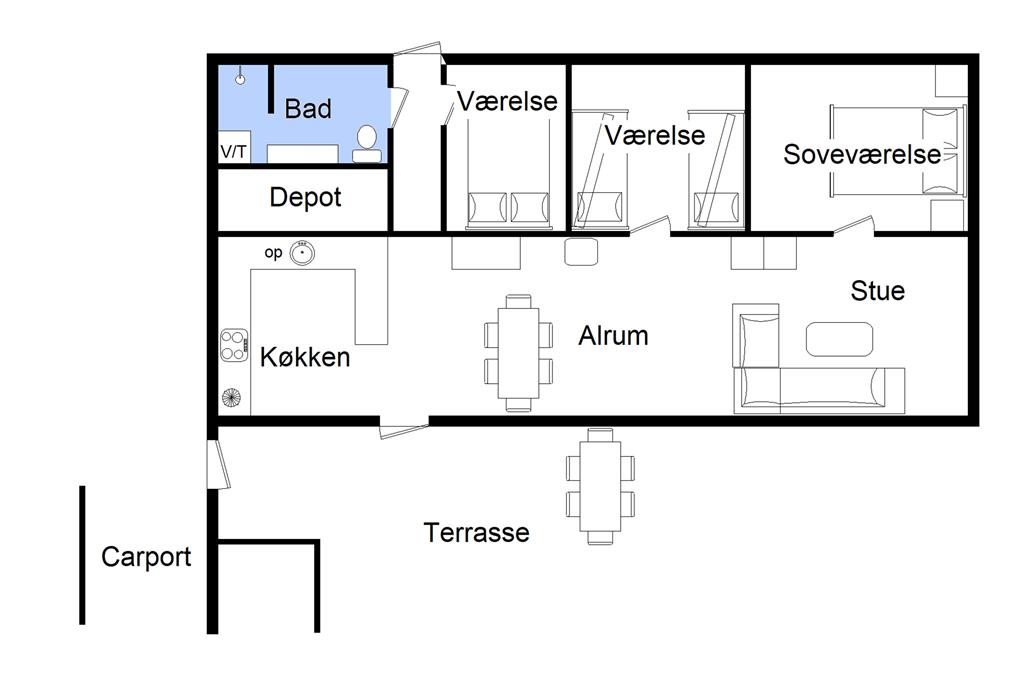 Indretning 1-22 Sommerhus C11127, Mosevænget 6, DK - 6893 Hemmet