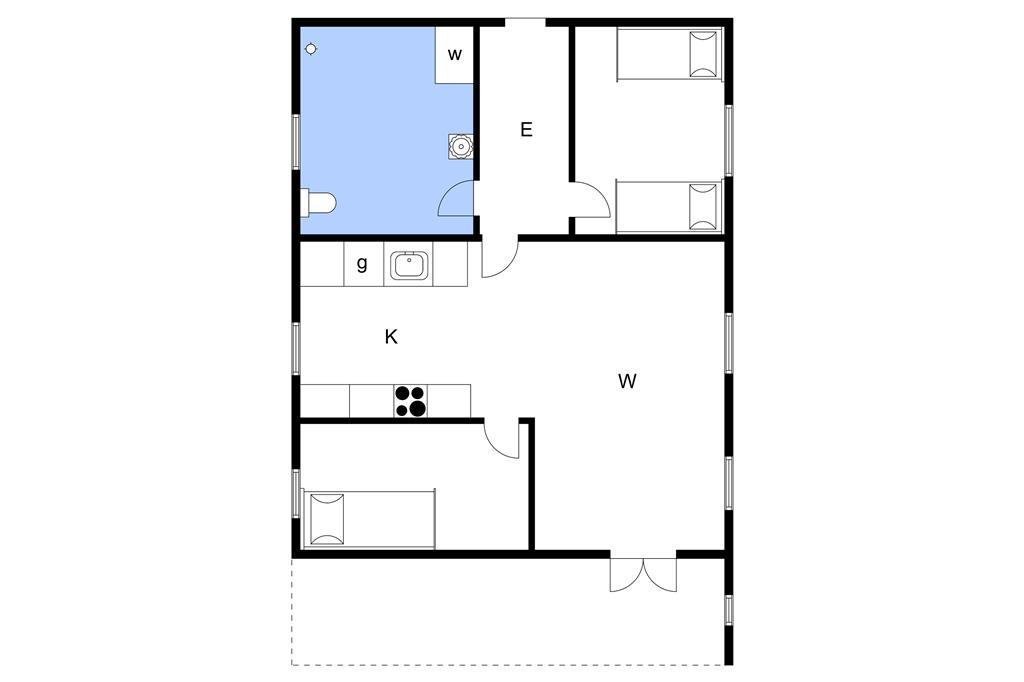 Indretning 1-3 Sommerhus F300242, Laksestien 29, DK - 6933 Kibæk