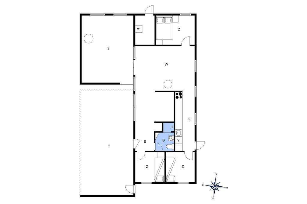 Indretning 1-401 Sommerhus OH299, Bakkerne 14, DK - 9560 Hadsund