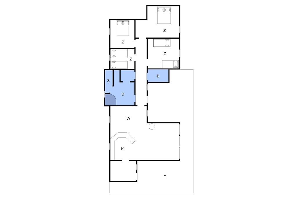 Indretning 1-4 Sommerhus 310, Anker Eskildsens Vej 68, DK - 6960 Hvide Sande