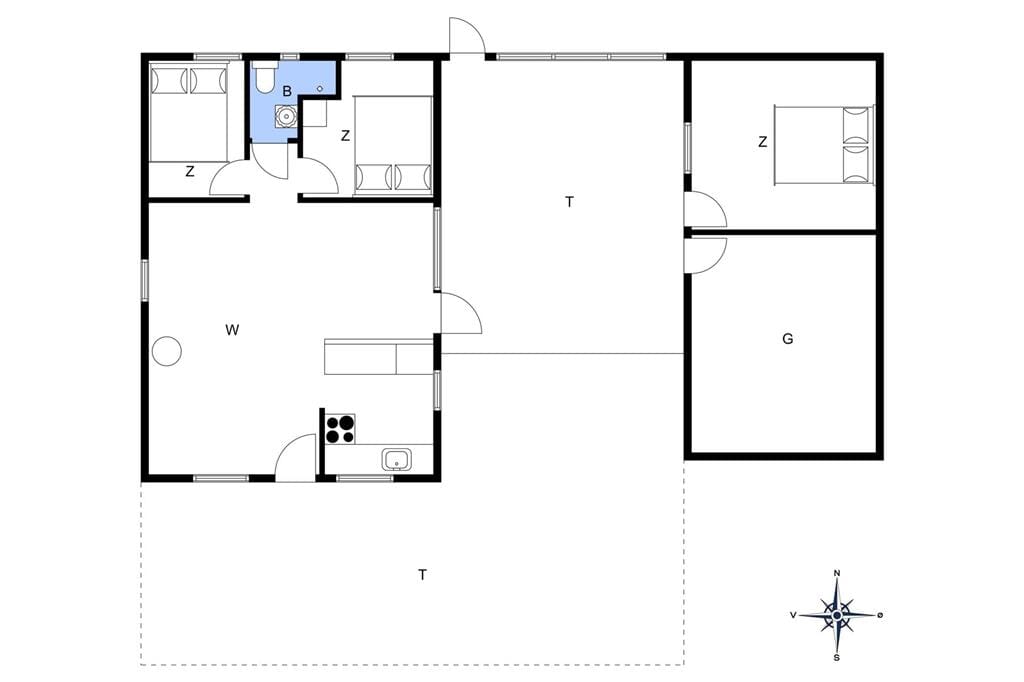 Indretning 1-173 Sommerhus BV148, Hedetoftvej 87, DK - 6857 Blåvand
