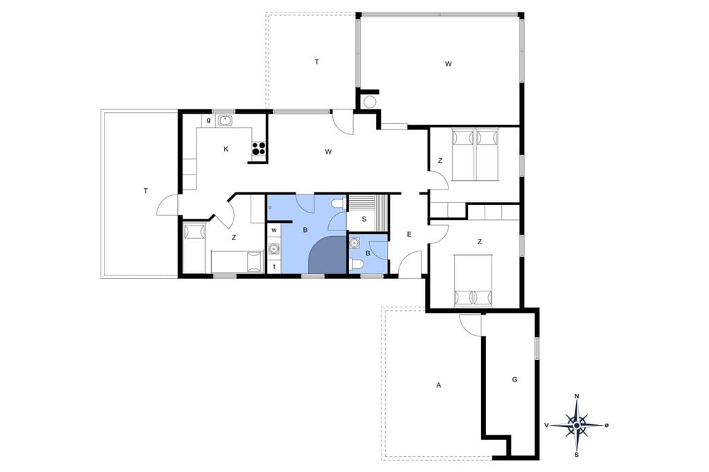 Indretning 1-148 Sommerhus TV1166, Vester Klitvej 11, DK - 9881 Bindslev