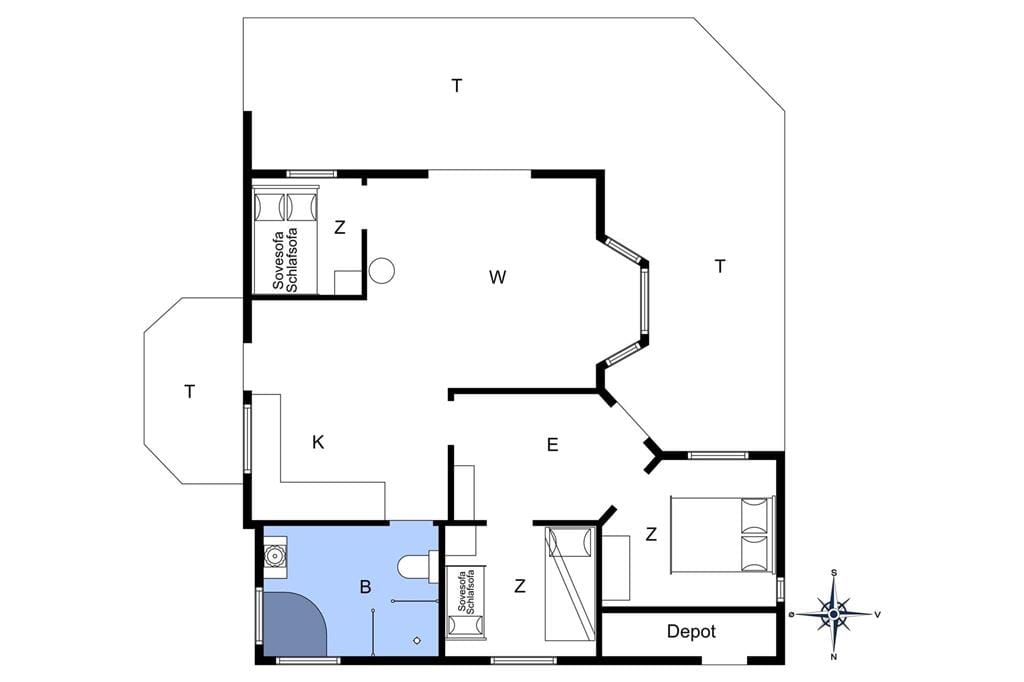 Indretning 1-4 Sommerhus 217, Trikavej 8, DK - 6950 Ringkøbing