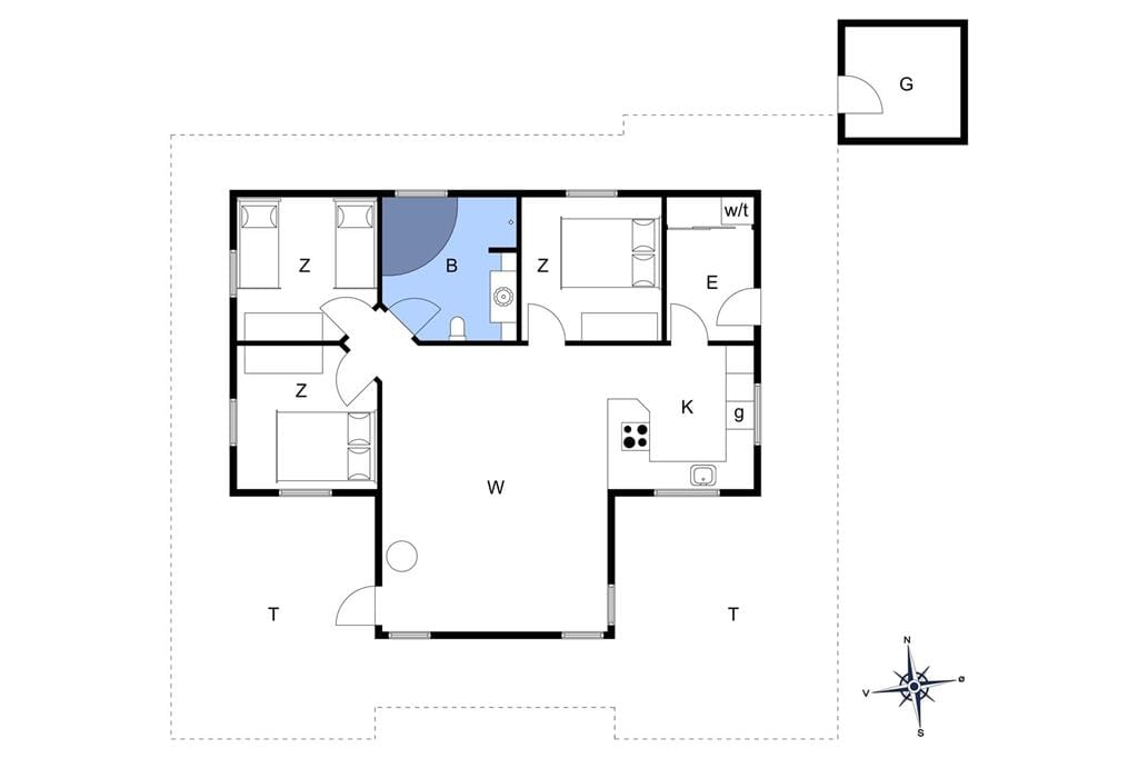Indretning 1-13 Sommerhus 584, Hættemågevej 4, DK - 7760 Hurup Thy