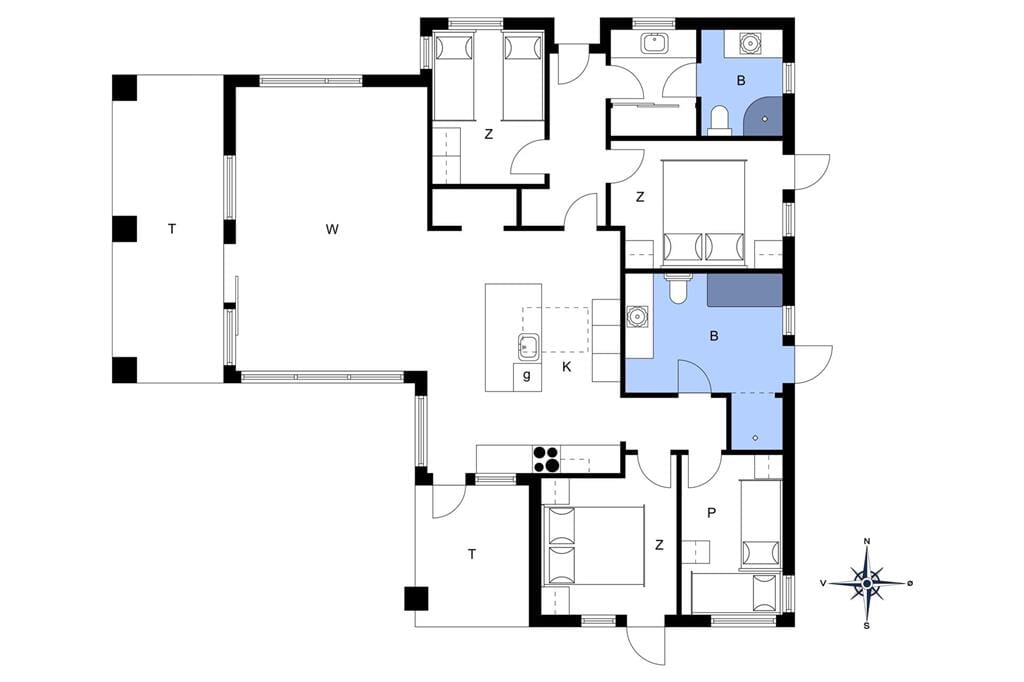 Indretning 1-148 Sommerhus TV1408, Mellemklitvej 13, DK - 9881 Bindslev