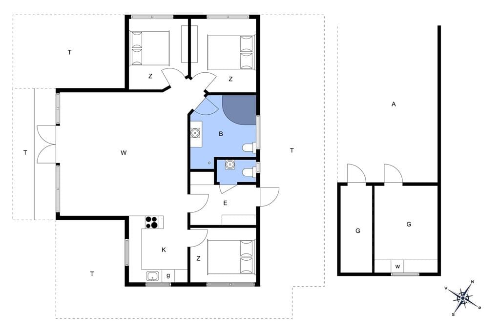 Indretning 1-401 Sommerhus HA275, Bisnapvej 10, DK - 9370 Hals