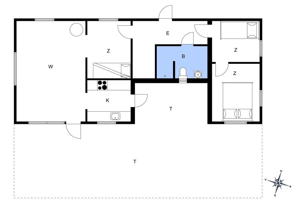 Indretning 1-15 Sommerhus R738, Strandstræde 18, DK - 4673 Rødvig Stevns