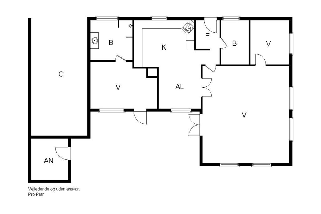 Indretning 1-19 Sommerhus 30005, Vibevænget 1, DK - 8330 Beder