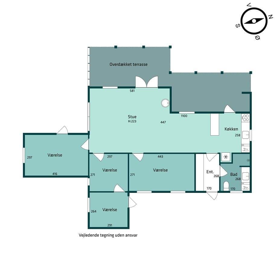 Indretning 1-174 Sommerhus M13018, Hejrevej 4, DK - 4873 Væggerløse