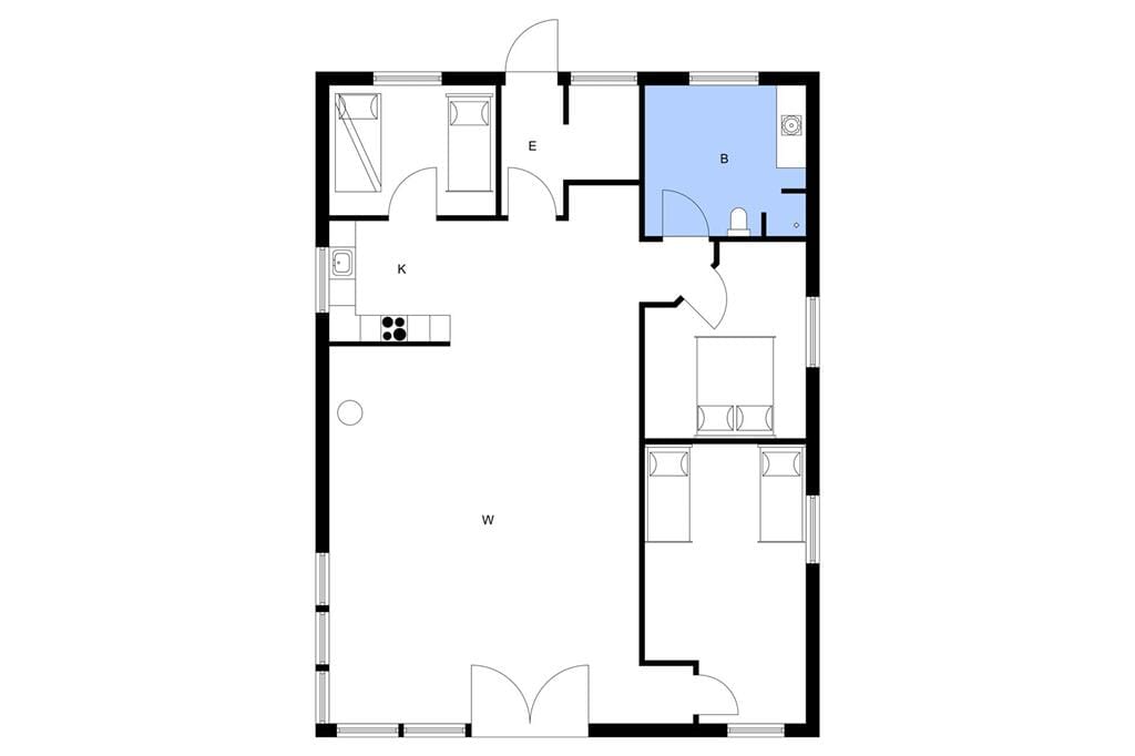 Indretning 1-3 Sommerhus M65327, Fruerlund 23, DK - 5600 Faaborg