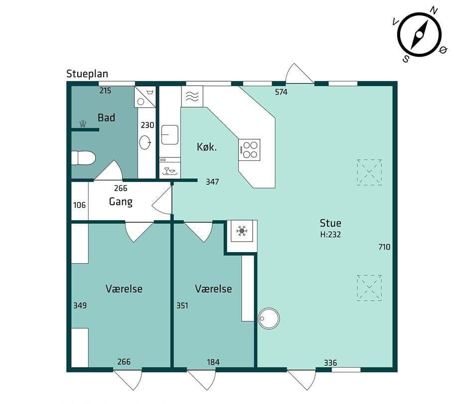 Indretning 1-174 Sommerhus M15011, Mælkebøttevej 35, DK - 4873 Væggerløse