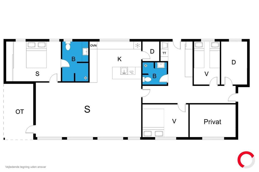 Indretning 1-23 Sommerhus 8225, Vrinners Strandvej 3, DK - 8420 Knebel