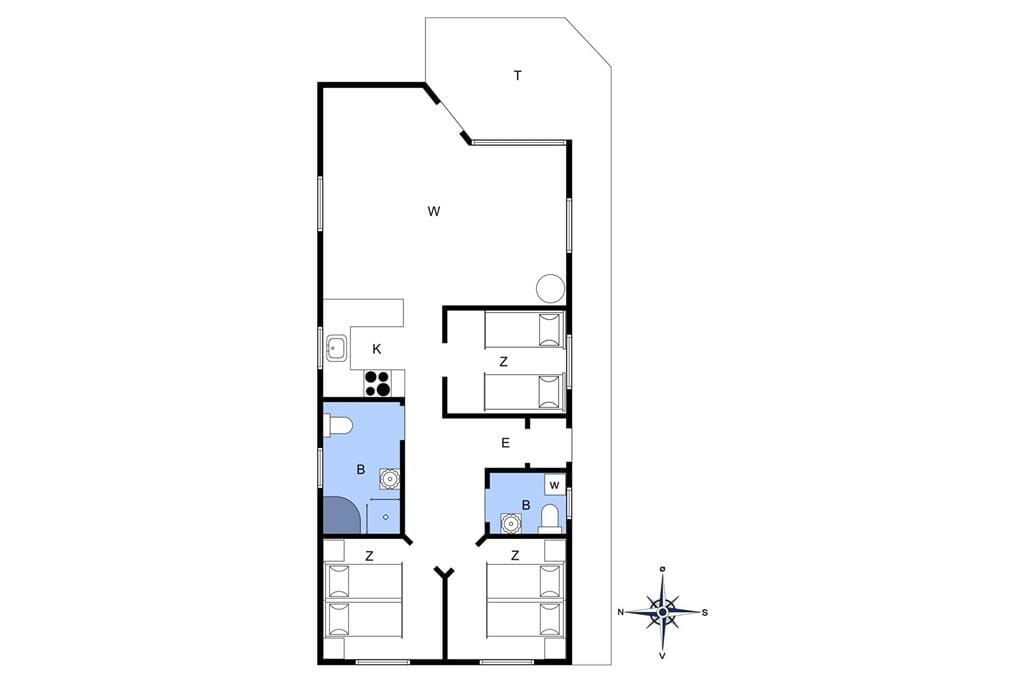 Indretning 1-4 Sommerhus 188, Sortebærdalen 47, DK - 6950 Ringkøbing