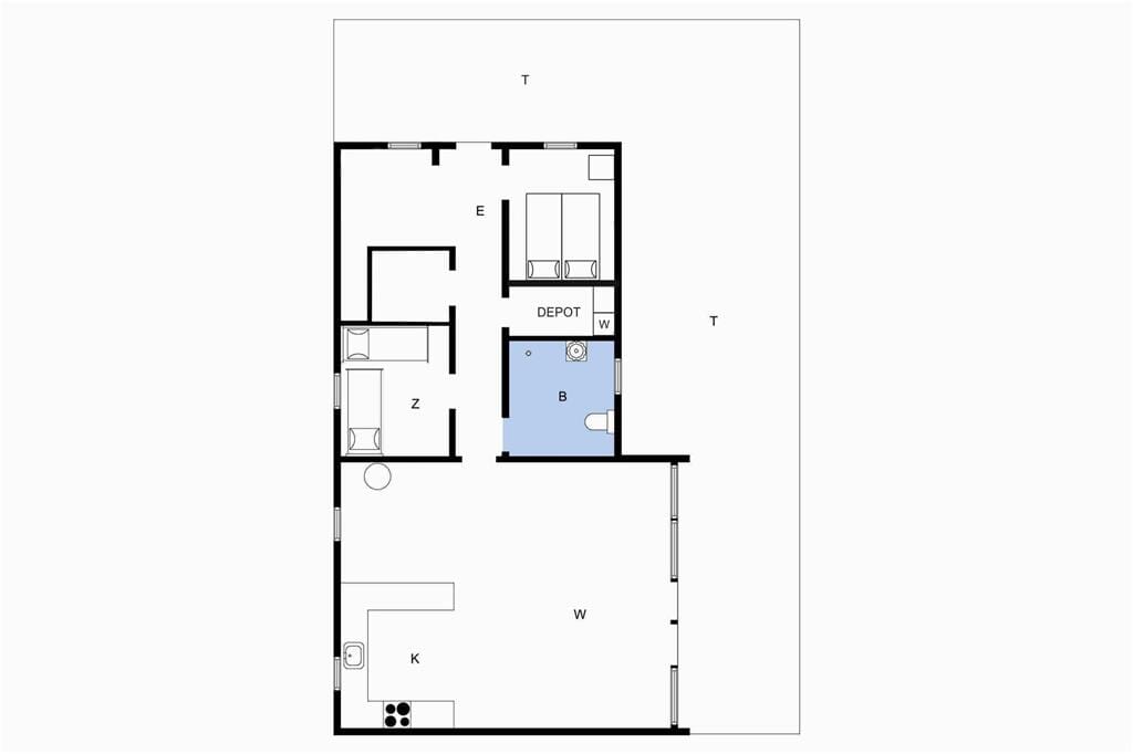 Indretning 1-4 Sommerhus 452, Granvej 36, DK - 6960 Hvide Sande