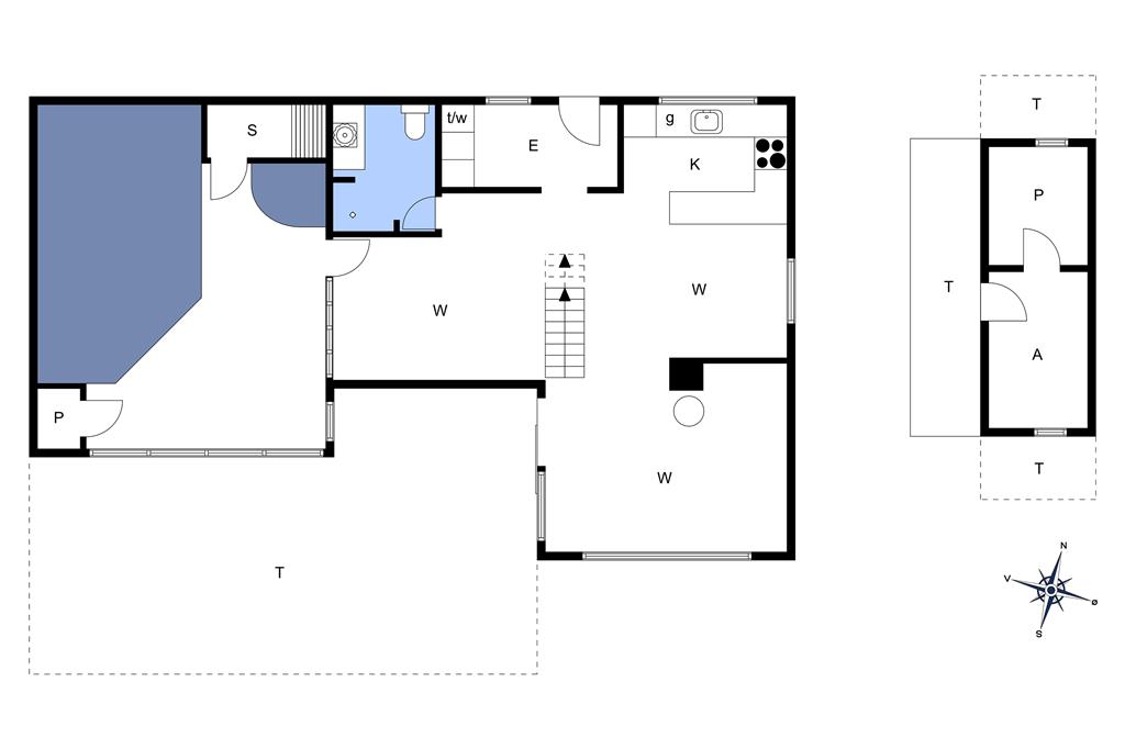 Indretning 1-173 Sommerhus BV135, Møllehusvej 37, DK - 6857 Blåvand