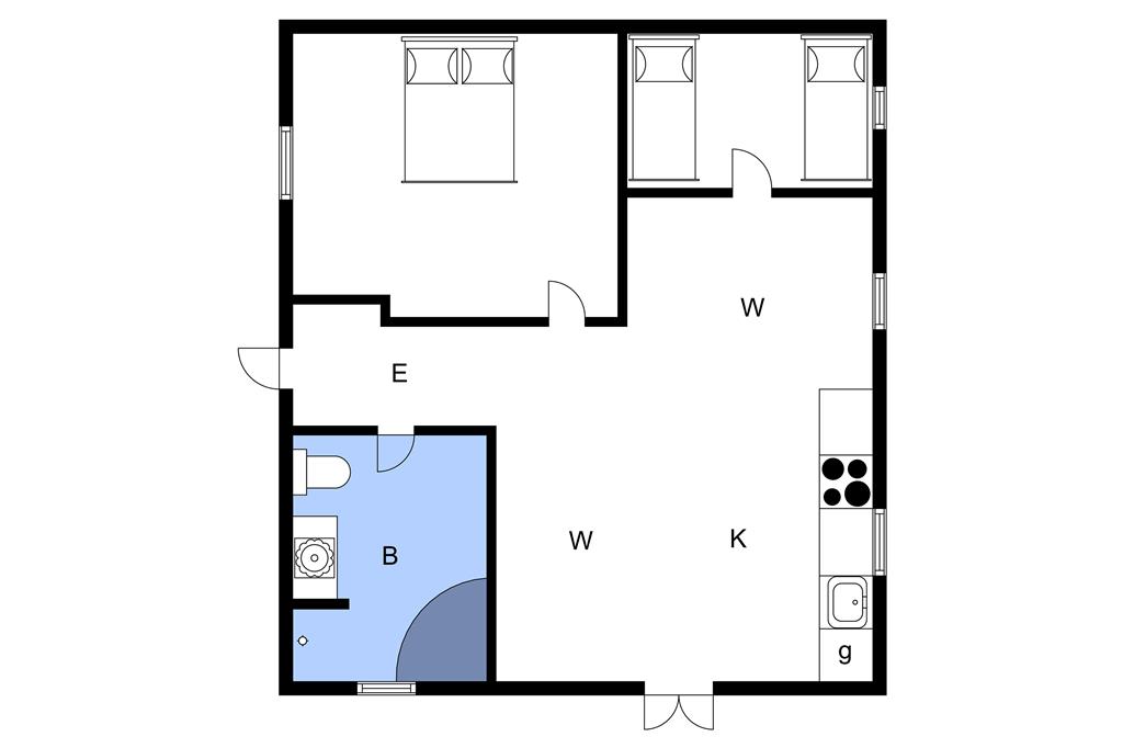 Indretning 1-3 Sommerhus M64306, Lundevej 20, DK - 5580 Nørre Aaby