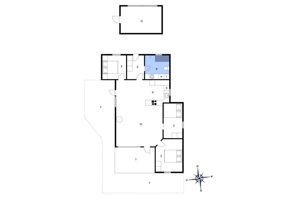 Indretning 1-172 Sommerhus JB106, Lyngbjergvej 21, DK - 9690 Fjerritslev
