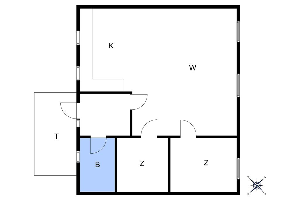 Indretning 1-10 Sommerhus 9001, Højlyngsvejen 1, DK - 3720 Aakirkeby