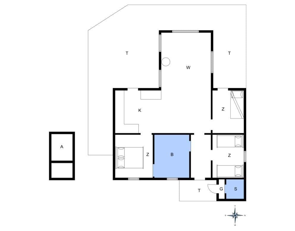 Indretning 1-4 Sommerhus 518, Sønder Klitvej 108, DK - 6960 Hvide Sande
