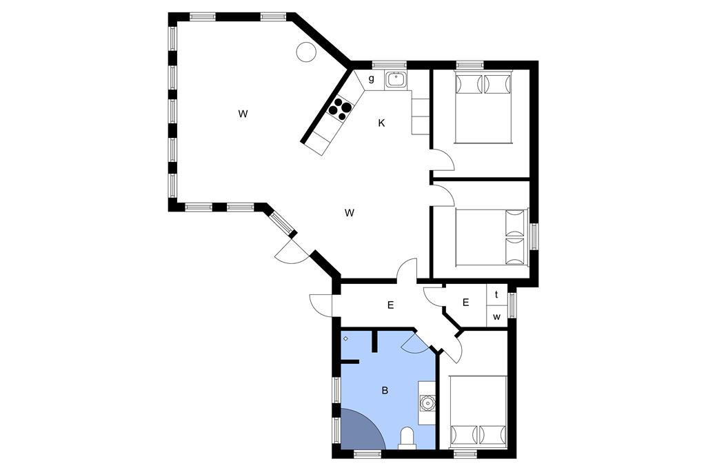 Indretning 1-3 Sommerhus L15233, Jelsevej 214, DK - 7840 Højslev
