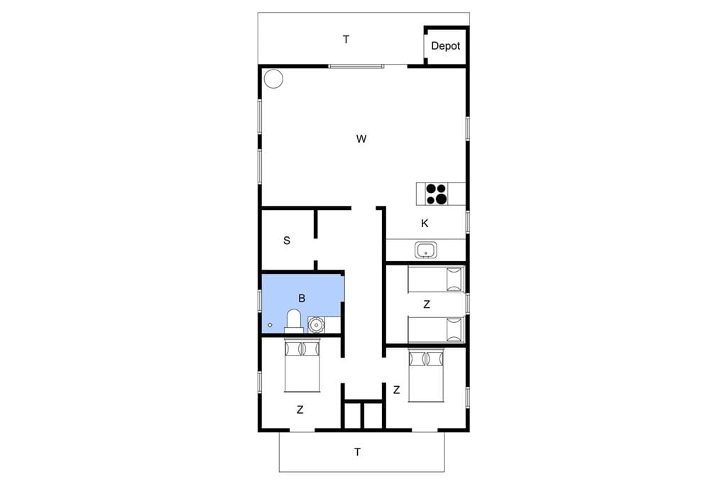 Indretning 1-4 Sommerhus 356, Holmsland Klitvej 13, DK - 6960 Hvide Sande