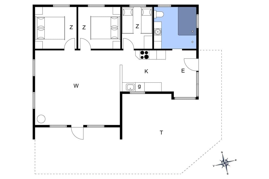 Indretning 1-173 Sommerhus BV103, Sandtoftevej 76, DK - 6857 Blåvand