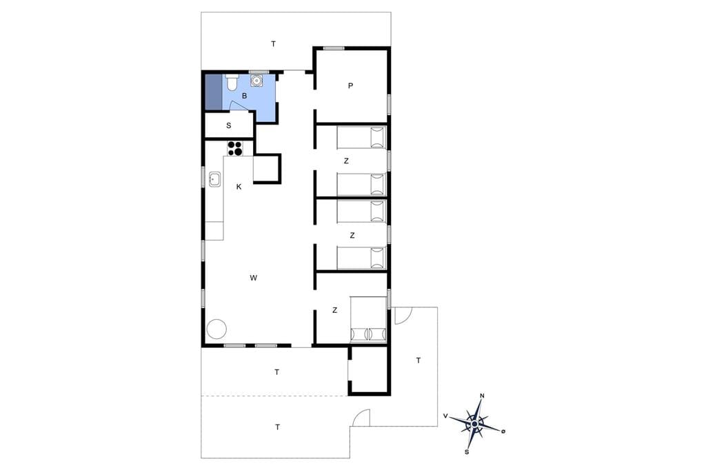 Indretning 1-4 Sommerhus 542, Baunebjergvej 72, DK - 6960 Hvide Sande