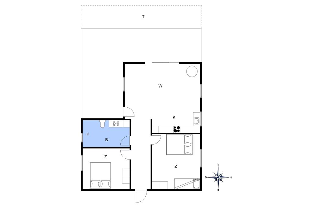 Indretning 1-148 Sommerhus TV1056, Arielvej 10, DK - 9982 Ålbæk