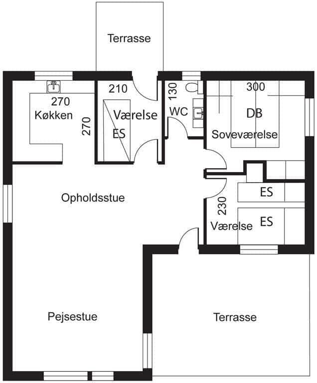 Indretning 1-15 Sommerhus R950, Strandlaugsvej 15, DK - 4673 Rødvig Stevns