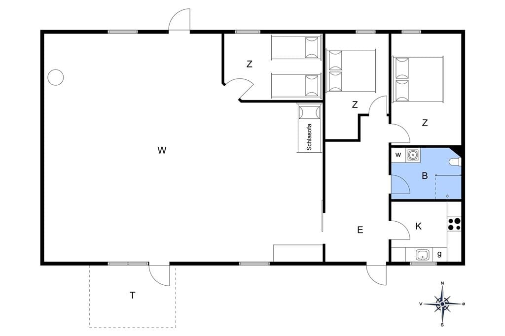 Indretning 1-15 Sommerhus 6001, Marie Grubbes Vej 2, DK - 4792 Askeby