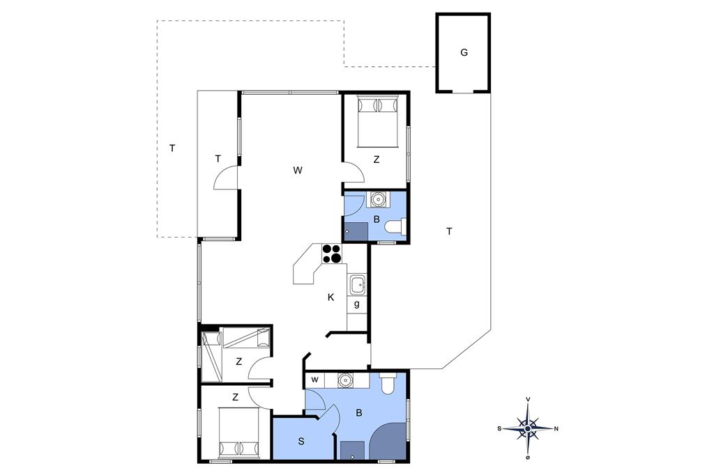 Indretning 1-14 Sommerhus 1290, Morten Nielsensvej 25, DK - 9492 Blokhus