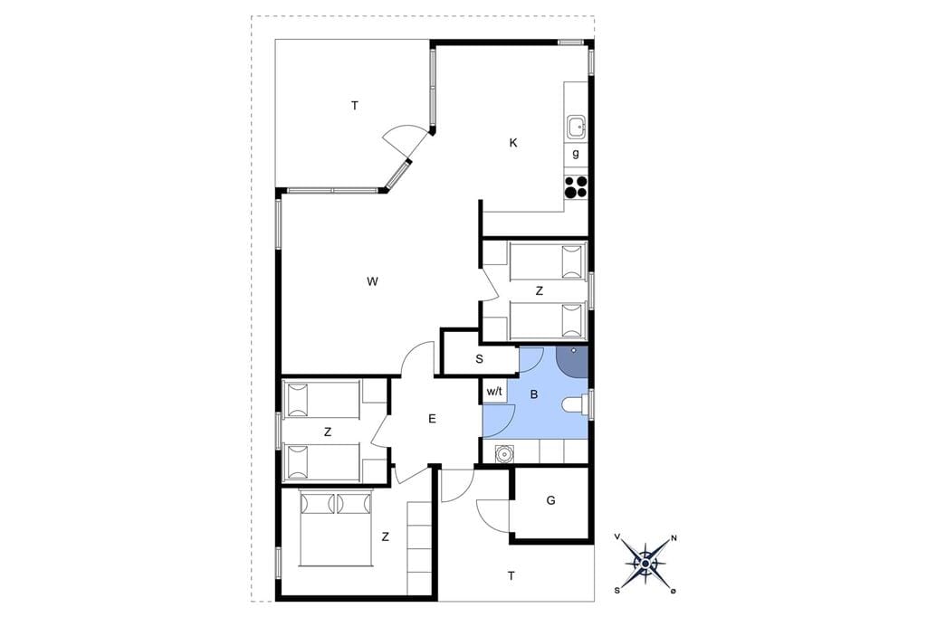 Indretning 1-172 Sommerhus JB930, Revlingestien 85, DK - 9690 Fjerritslev