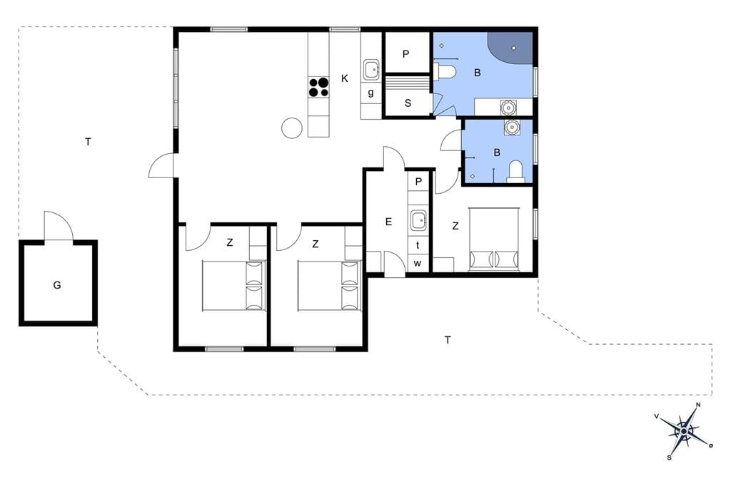Indretning 1-173 Sommerhus BV146, Bjergbovej 42, DK - 6857 Blåvand
