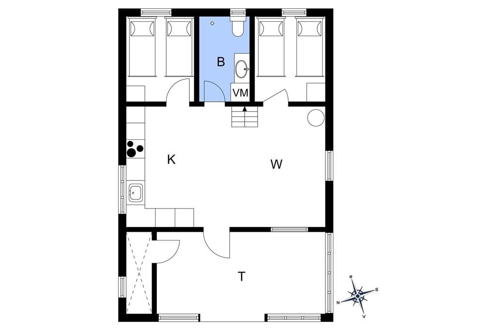 Indretning 1-3 Sommerhus F300241, Laksestien 19, DK - 6933 Kibæk