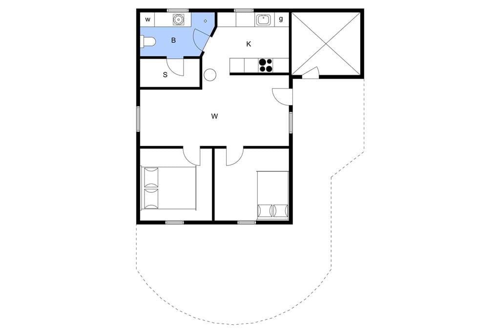 Indretning 1-3 Sommerhus F50263, Hjortedalsvej 13, DK - 7080 Børkop
