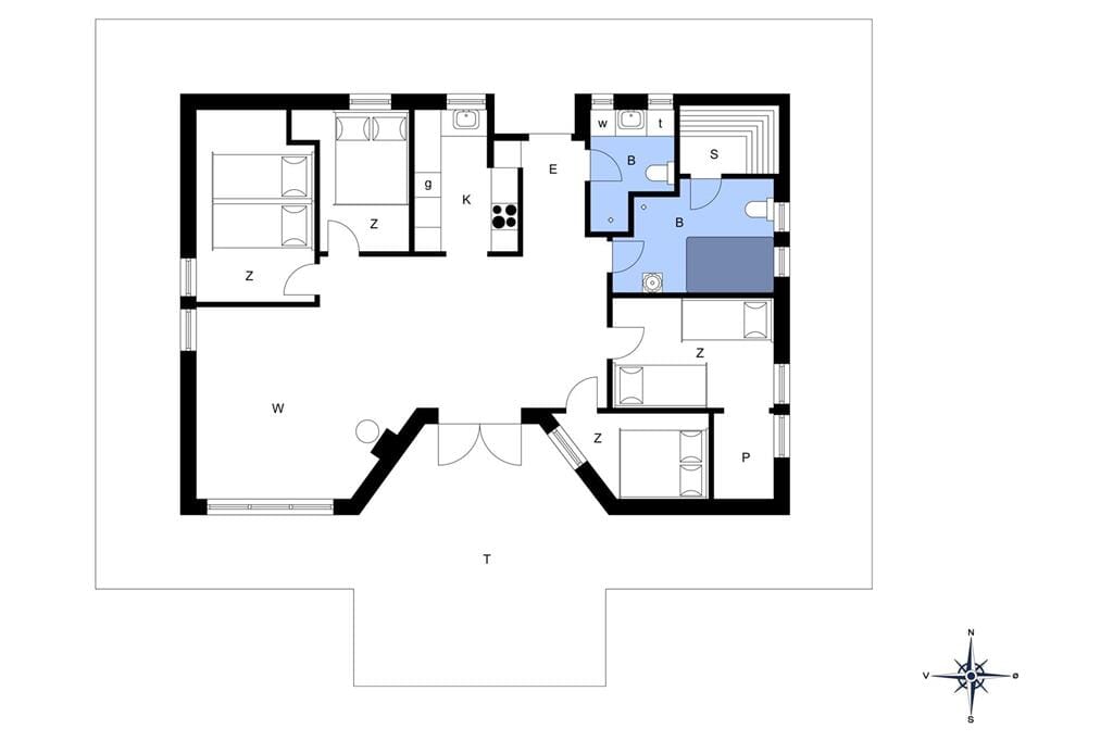 Indretning 1-173 Sommerhus BV163, Poul Helgesensvej 13, DK - 6857 Blåvand