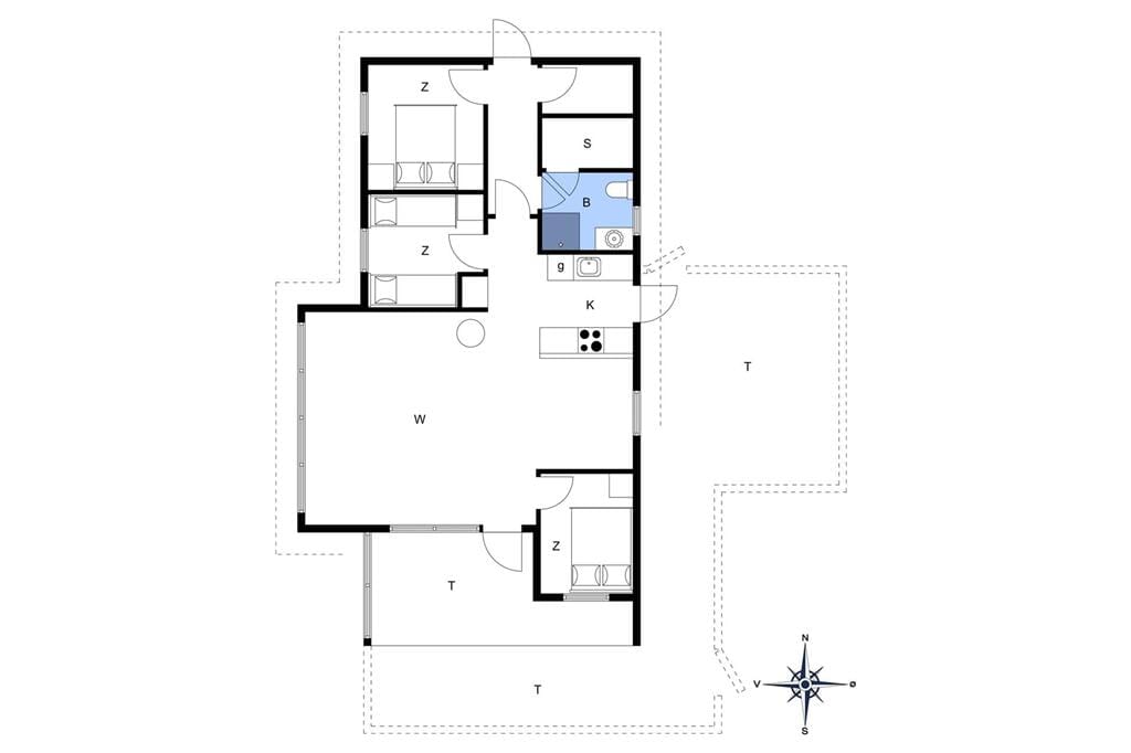 Innredning 1-176 Feirehus BL1682, Rødhus Skolevej 24, DK - 9490 Pandrup