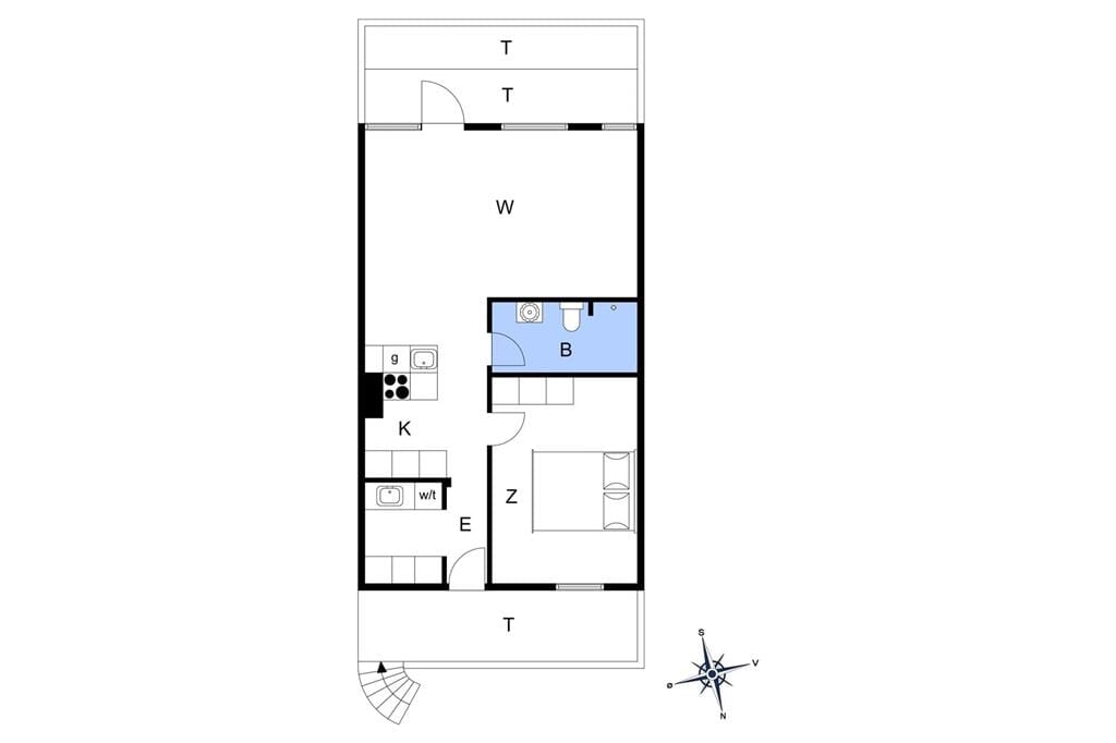 Indretning 1-11 Sommerhus 0268, Nordre Havnevej 26, DK - 6792 Rømø