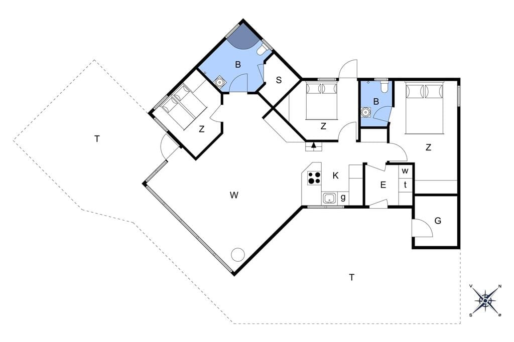 Indretning 1-172 Sommerhus JB127, Kronvildtvej 45, DK - 9460 Brovst